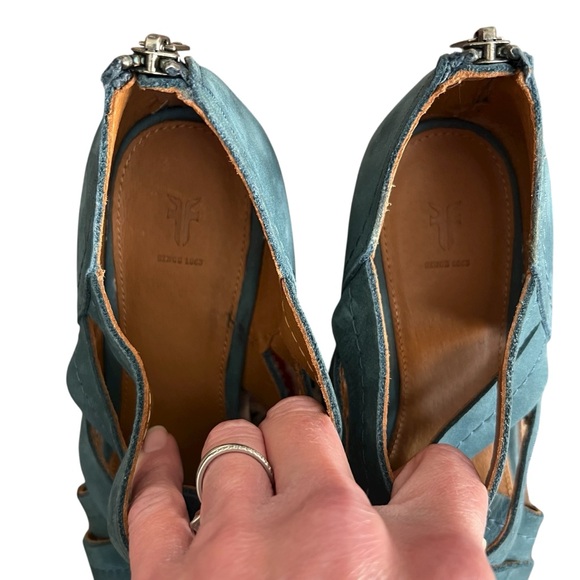 FRYE Ray Huarache Shootie Boot Leather Sea Blue Size 7 - Picture 8 of 11